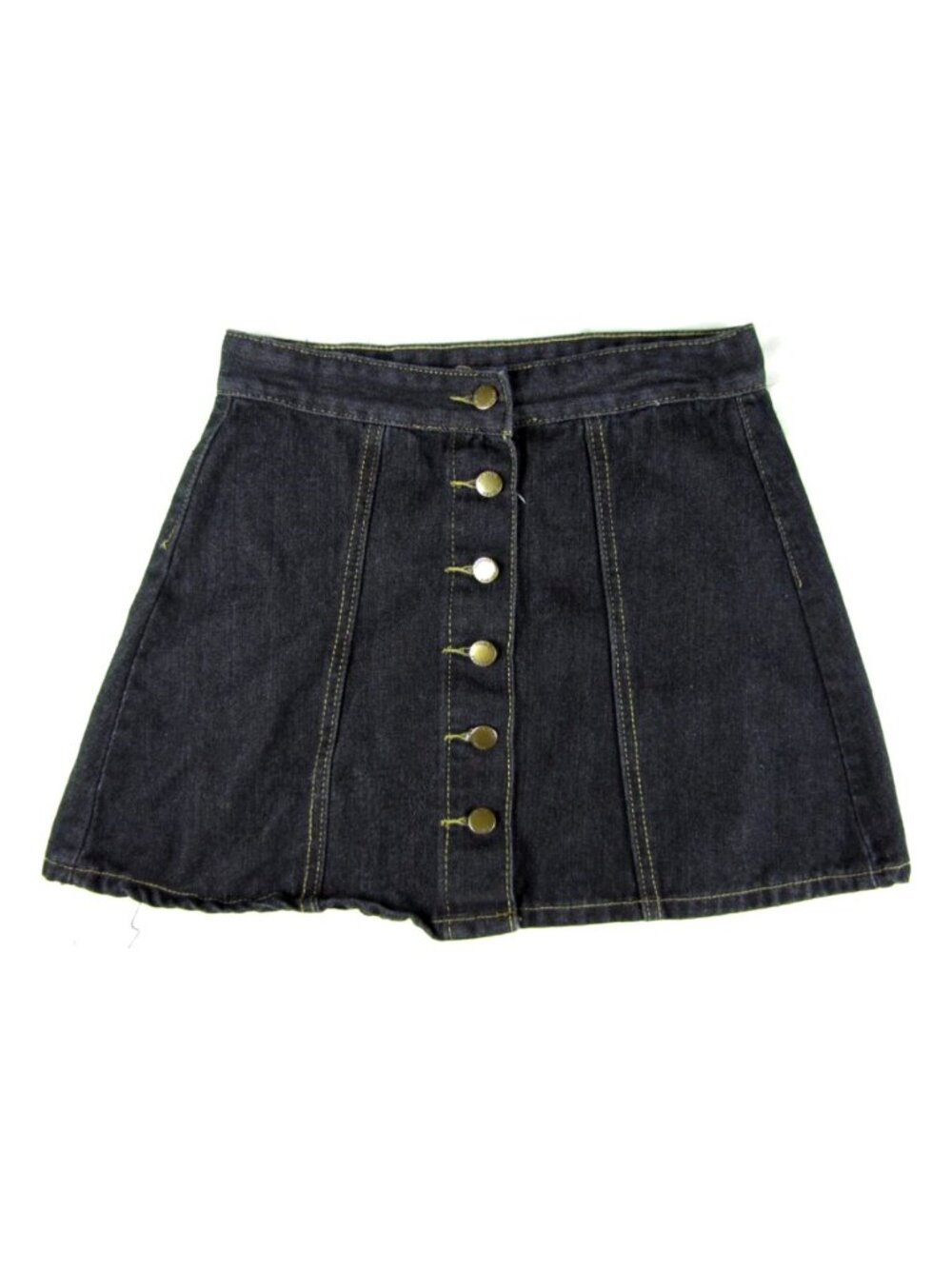 SALE! Denim Flare Buttons Black Short Mini Skirt